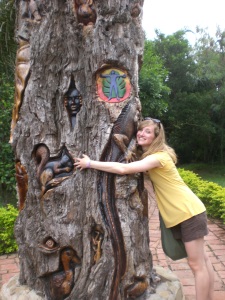 me hugging the Tree of Biodiversity